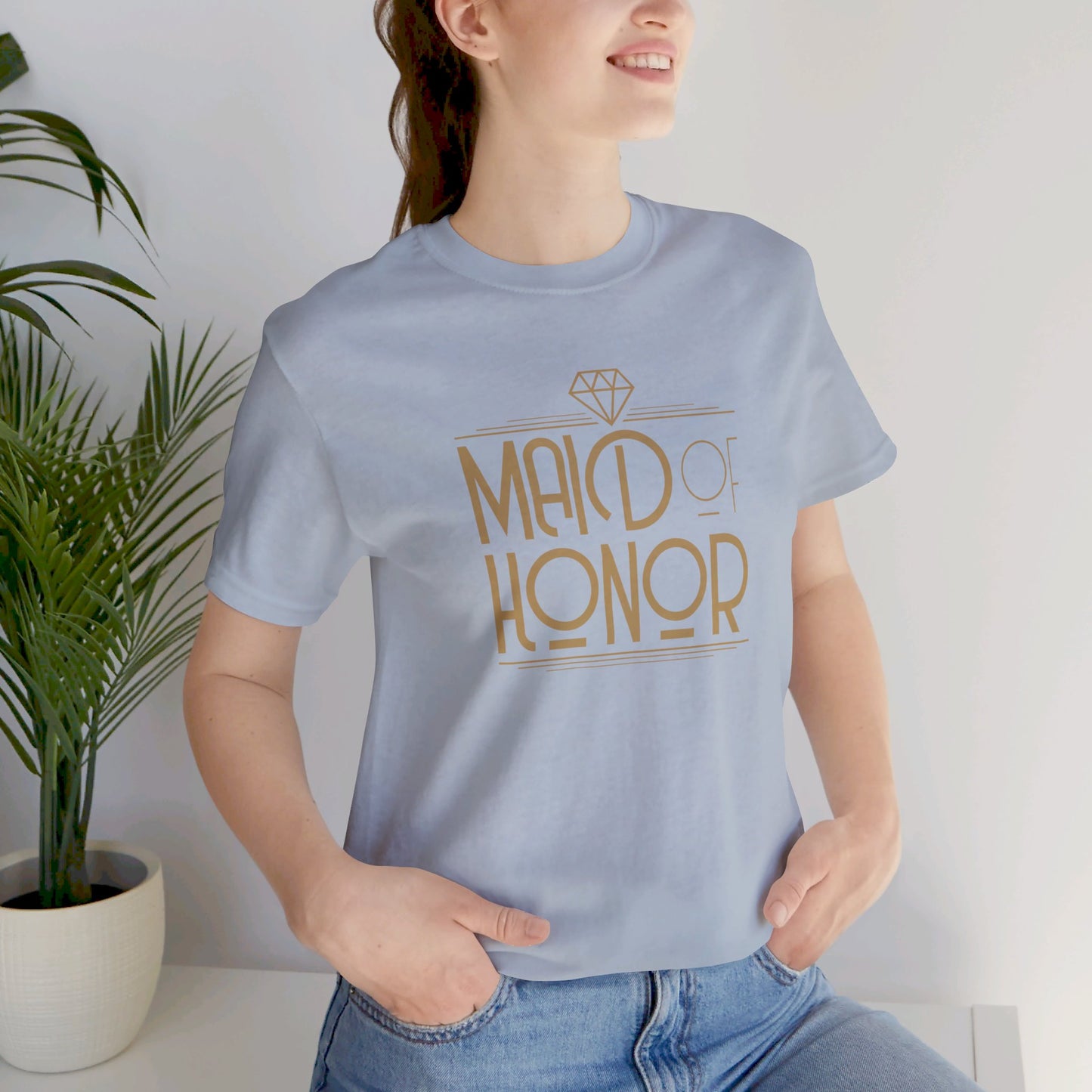 Maid of Honor Art Deco Unisex Jersey Short Sleeve Tee Bachelorette Party Shirt