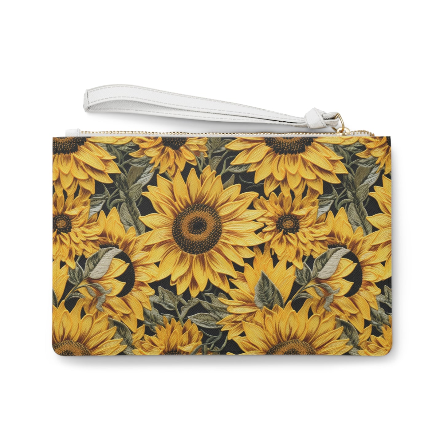 Embroidery Style Sunflower Clutch Bag