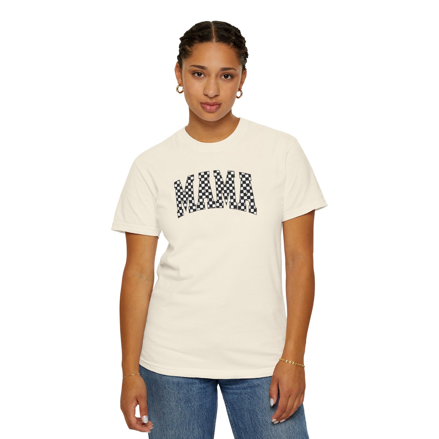 Checkered Mama Unisex T-shirt, Mother's Day Gift, Mom Life Shirt, Family Plaid Tee, Birthday Present for Mom, Gender-Neutral Shirt