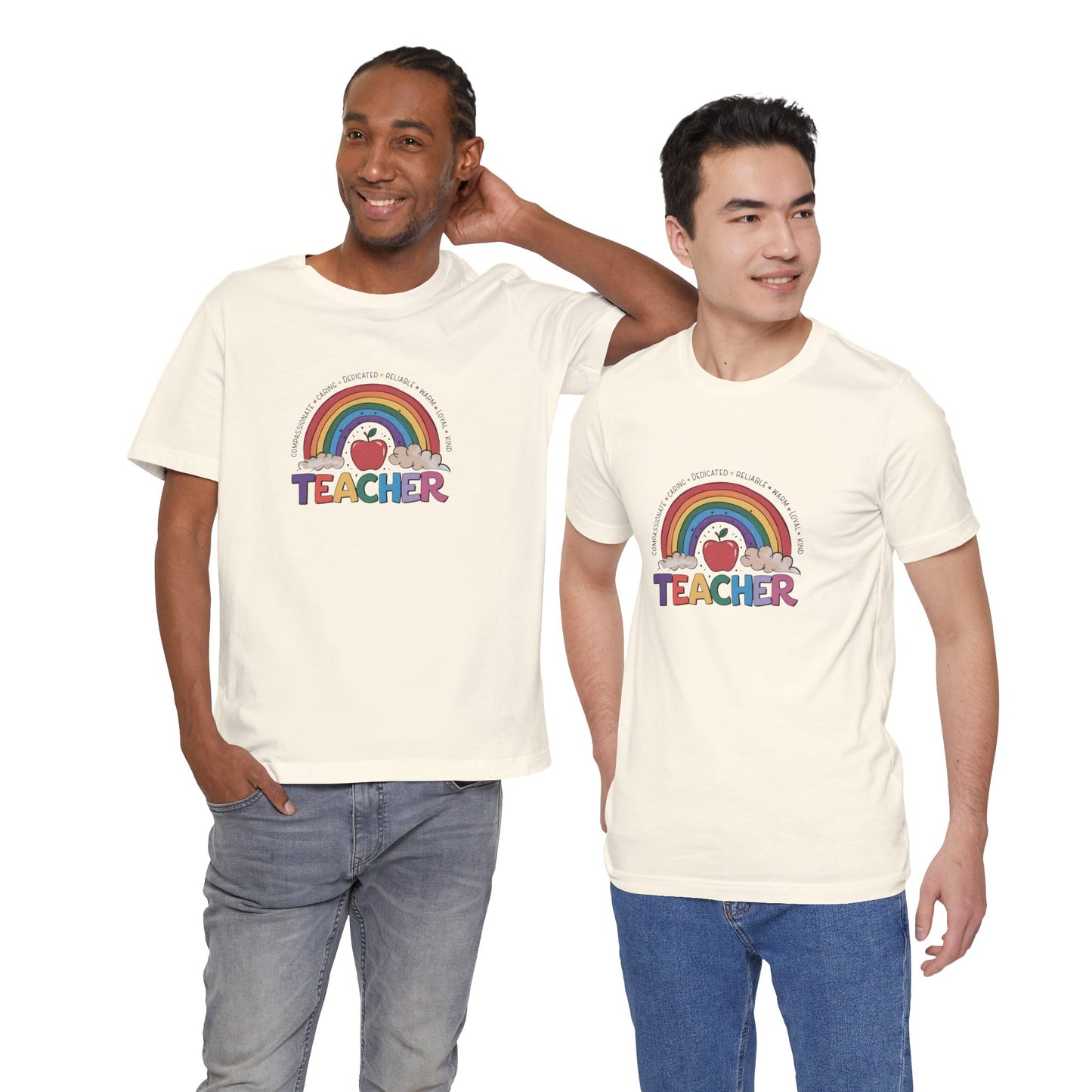 Teacher Rainbow Unisex Tee, Teacher Shirt, School Top, Teacher Tshirt, Teacher Gift