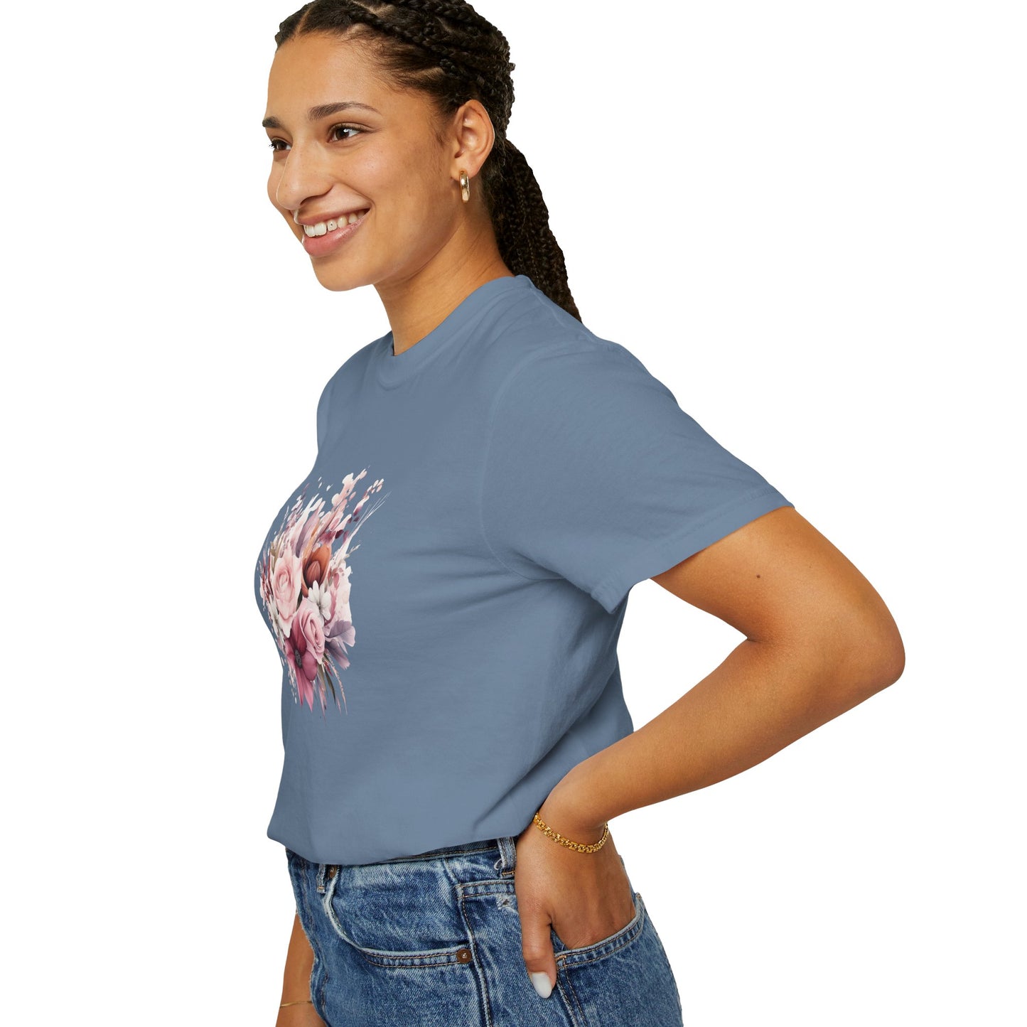 Watercolor Floral Bouquet T-shirt, Unisex Tee, Flower Print Shirt, Botanical Graphic Top, Gardening Gift, Spring Fashion