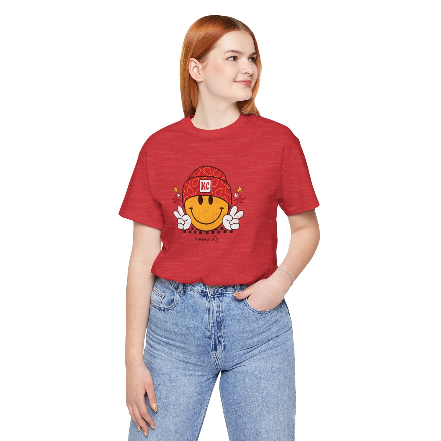 Kansas City Retro Style Smiley Unisex Jersey Short Sleeve Tee T-Shirt