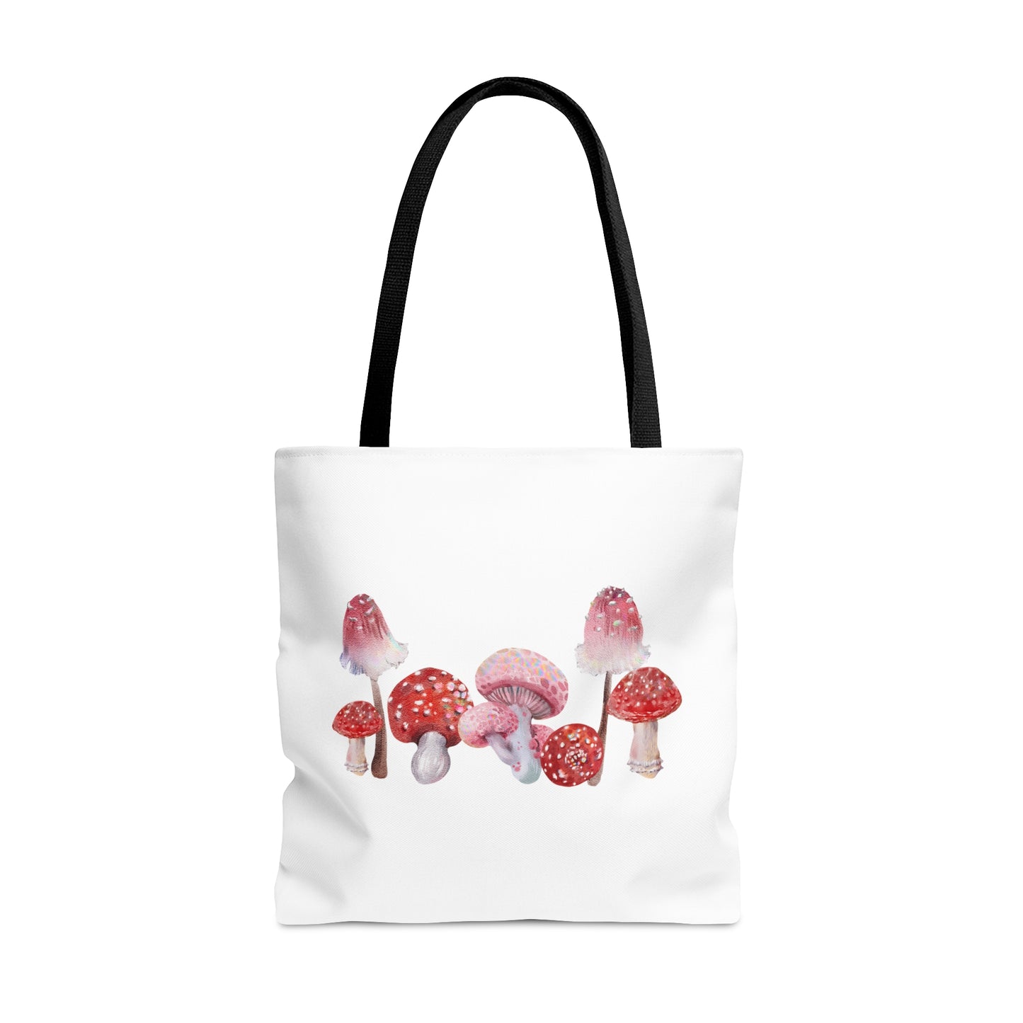 Red Watercolor Mushroom Tote Bag