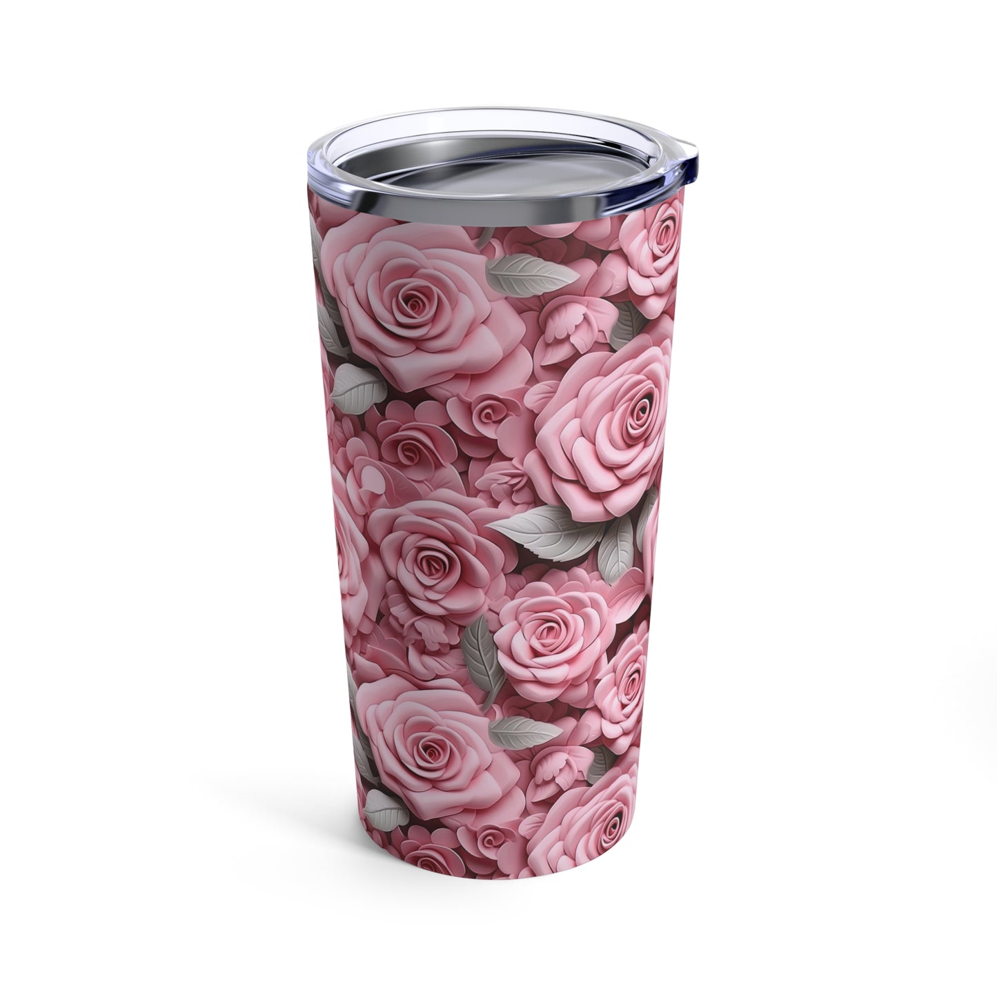 Pink 3D Rose Tumbler 20oz Flower Tumbler