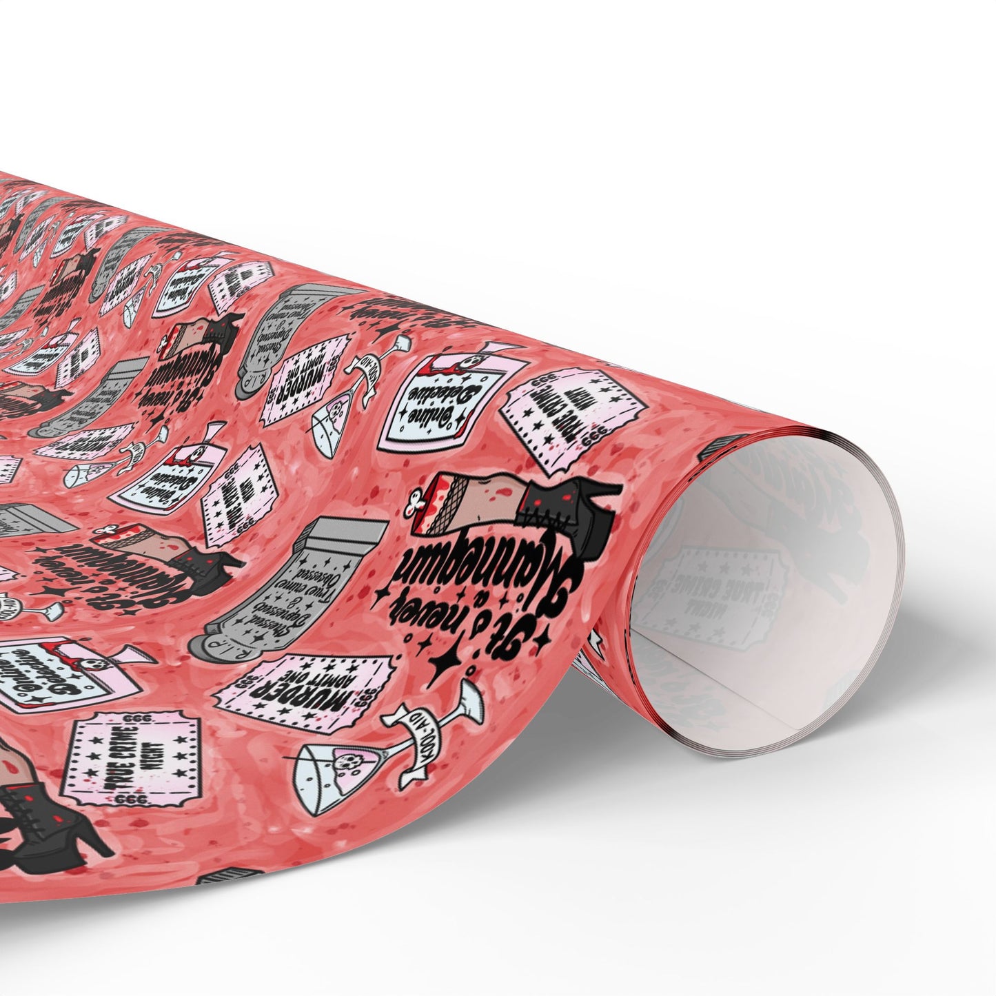 Wrapping Paper - Fun True Crime Hand Drawn Design