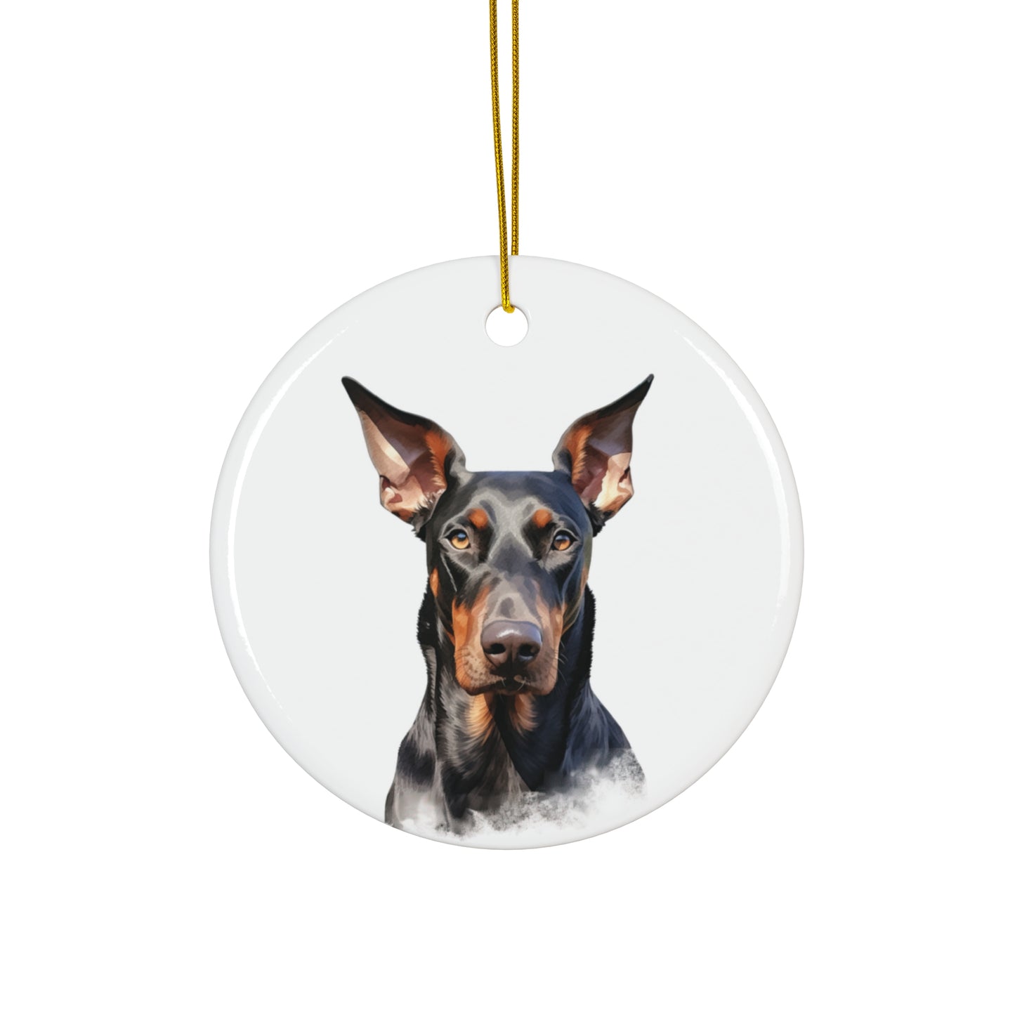 Doberman Ceramic Ornament Christmas Gift