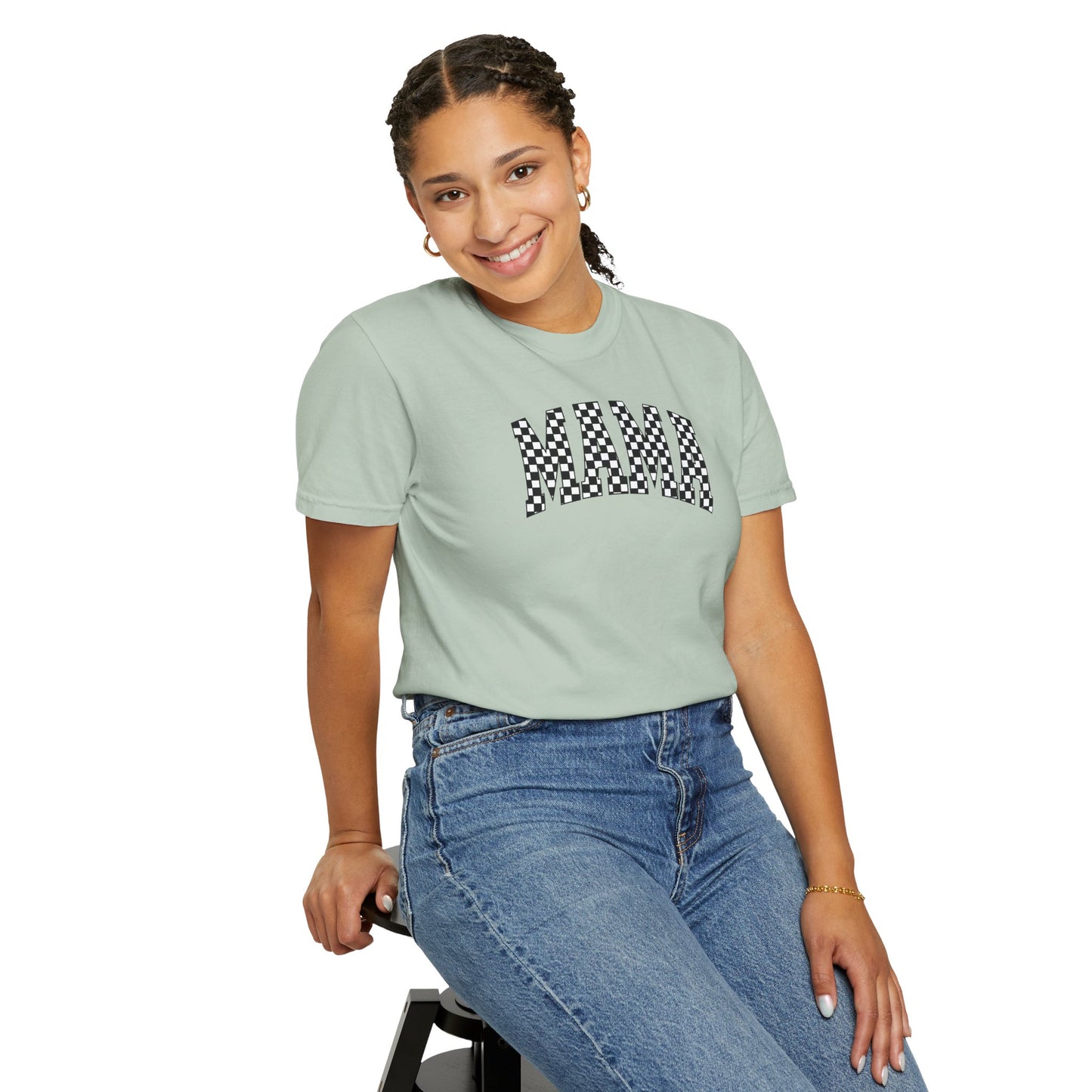 Checkered Mama Unisex T-shirt, Mother's Day Gift, Mom Life Shirt, Family Plaid Tee, Birthday Present for Mom, Gender-Neutral Shirt