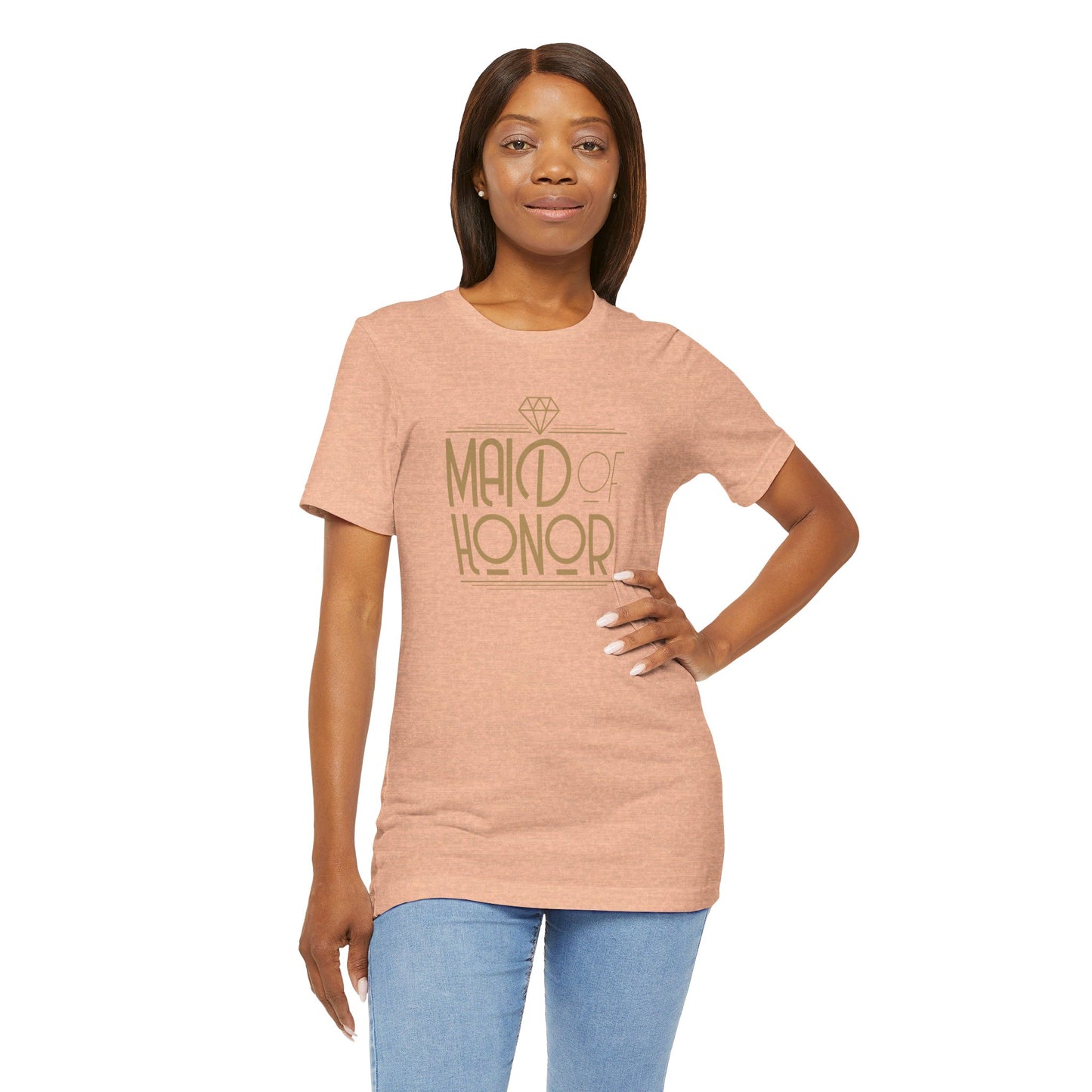 Maid of Honor Art Deco Unisex Jersey Short Sleeve Tee Bachelorette Party Shirt