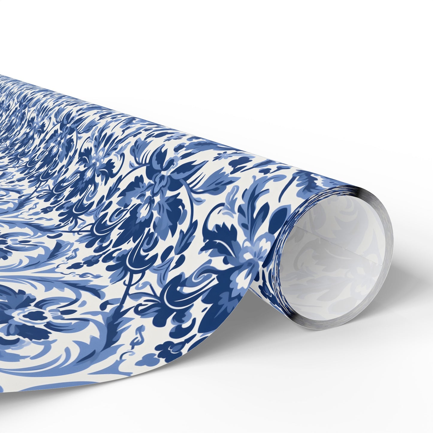 Blue Damask Wrapping Paper