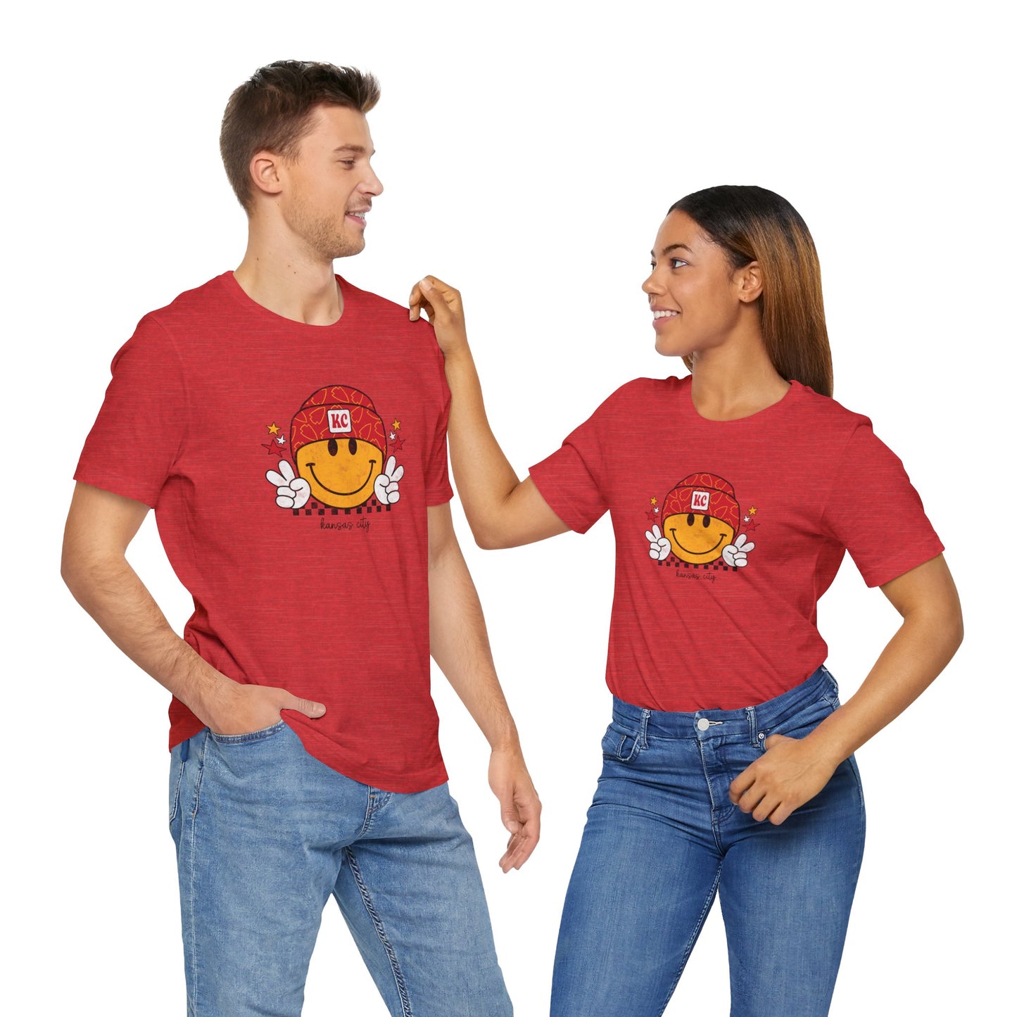 Kansas City Retro Style Smiley Unisex Jersey Short Sleeve Tee T-Shirt