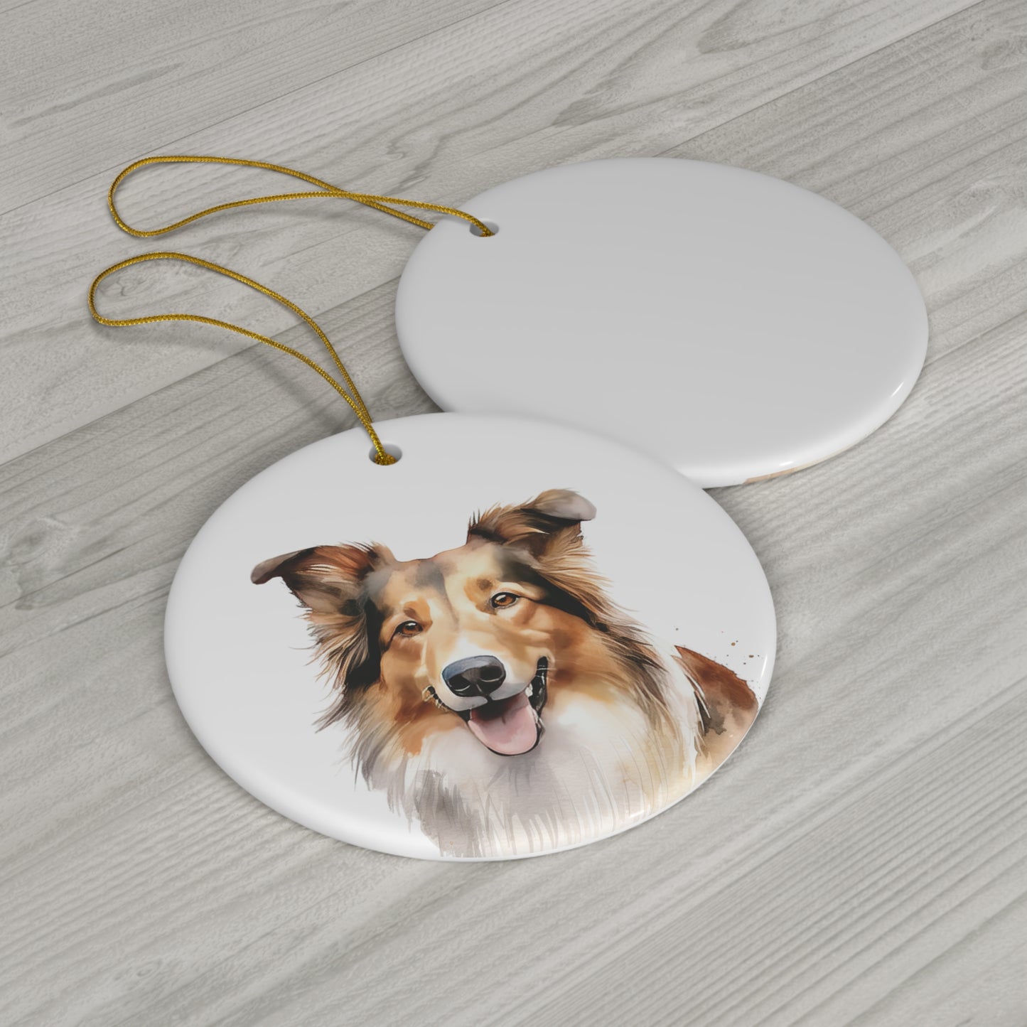 Collie Ceramic Ornament Christmas Gift