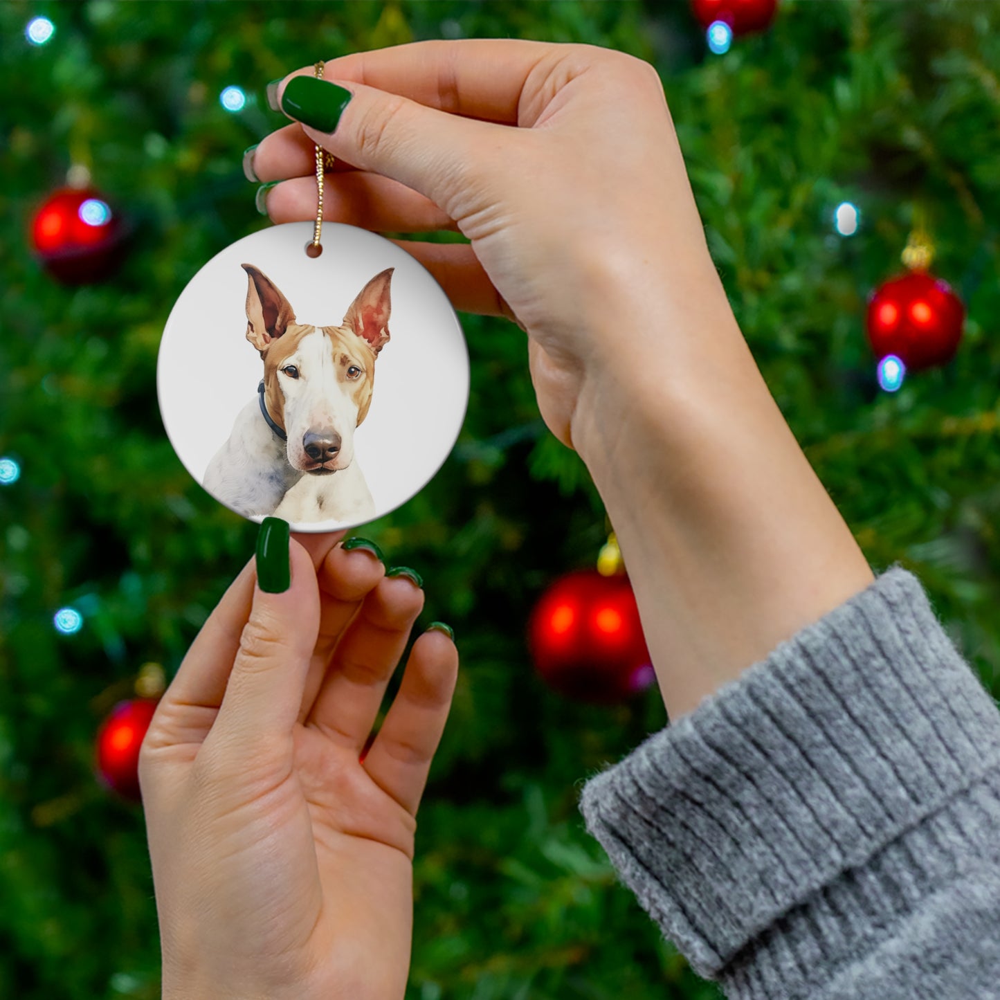 Bull Terrier Ceramic Ornament Christmas Gift