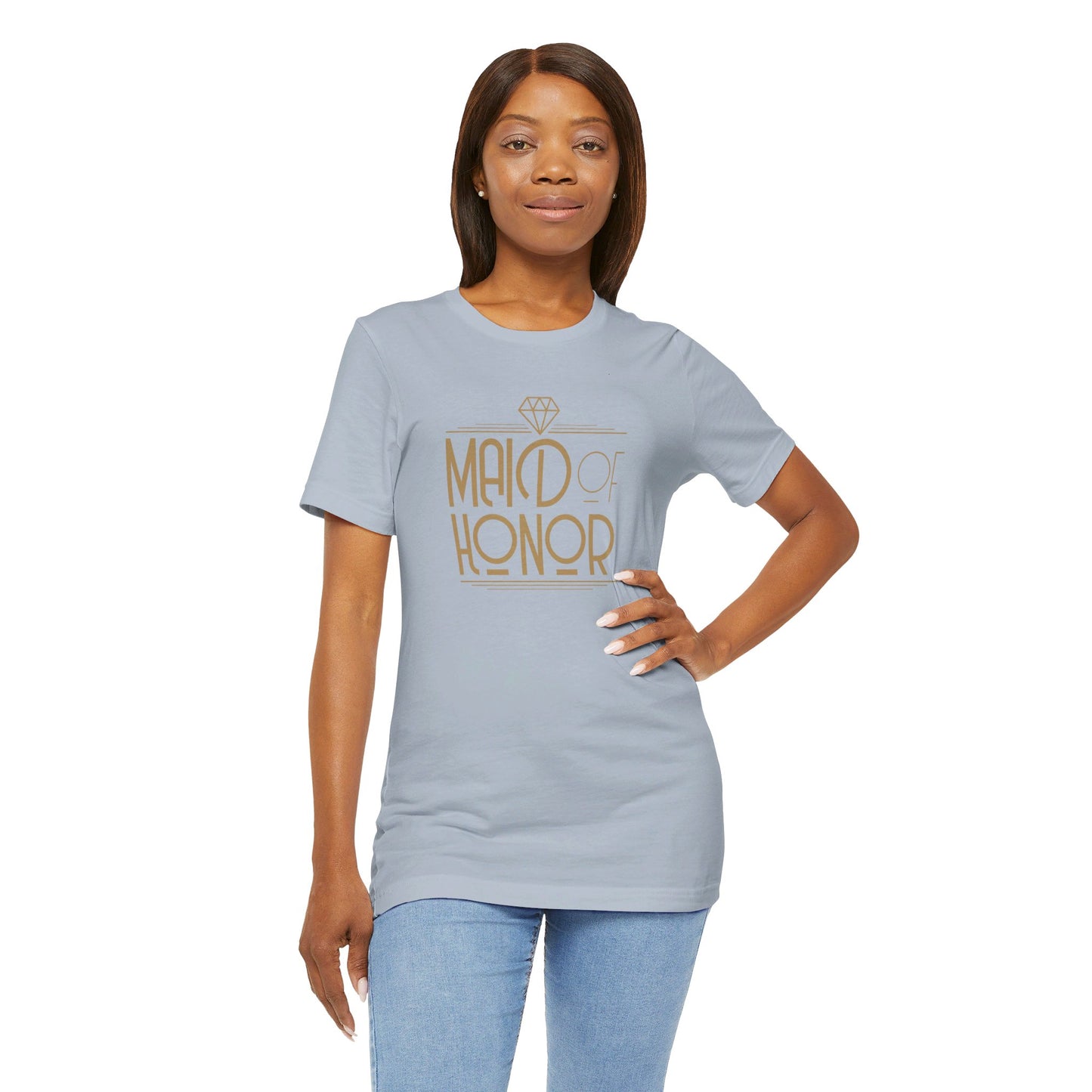 Maid of Honor Art Deco Unisex Jersey Short Sleeve Tee Bachelorette Party Shirt