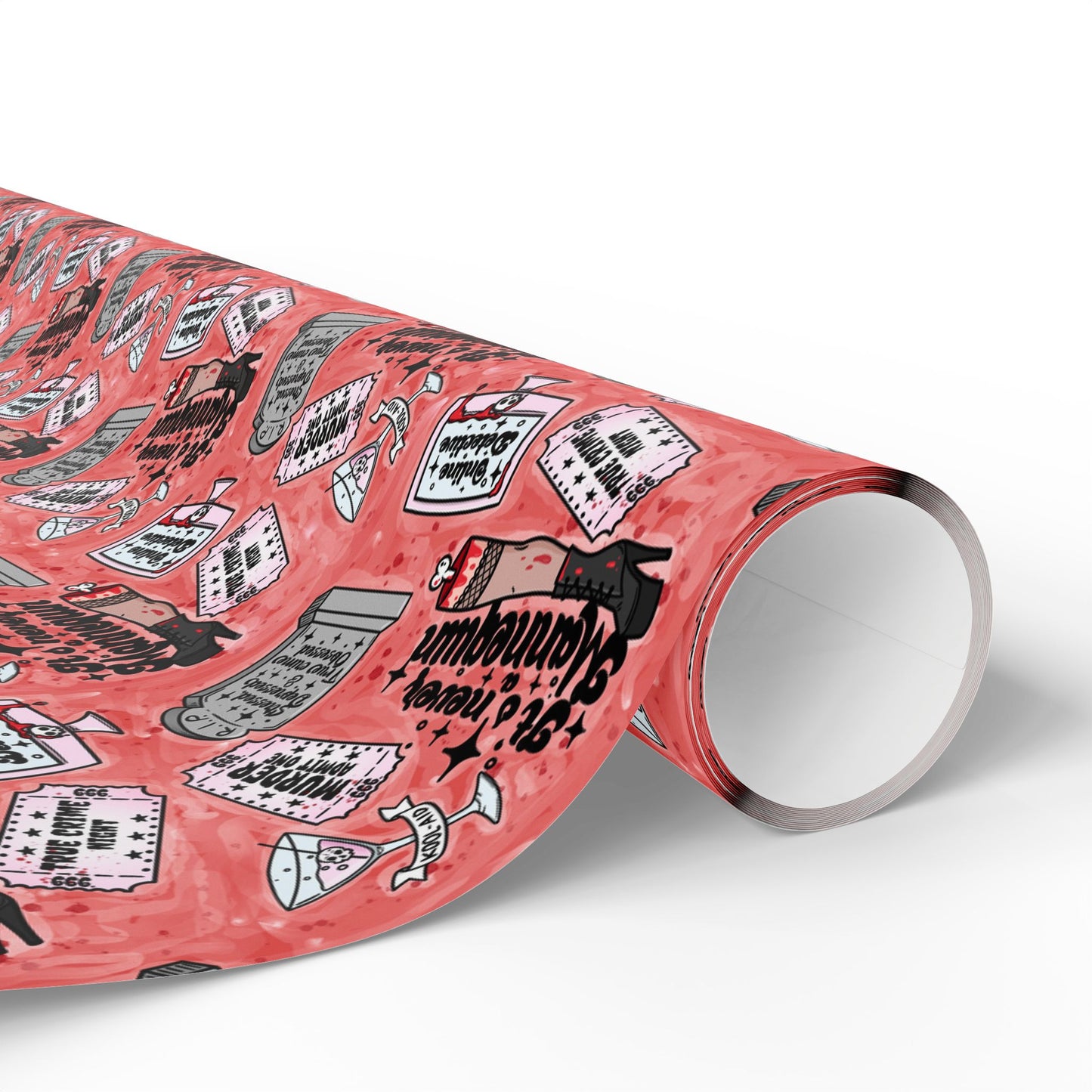 Wrapping Paper - Fun True Crime Hand Drawn Design