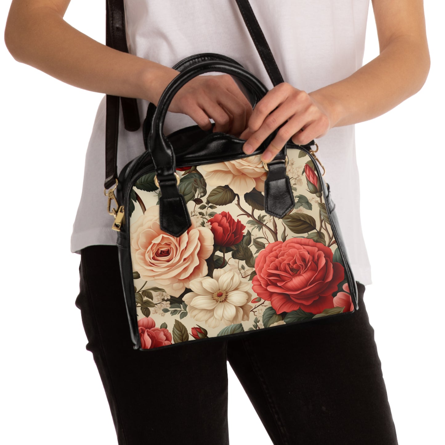 Retro Rose Shoulder Handbag