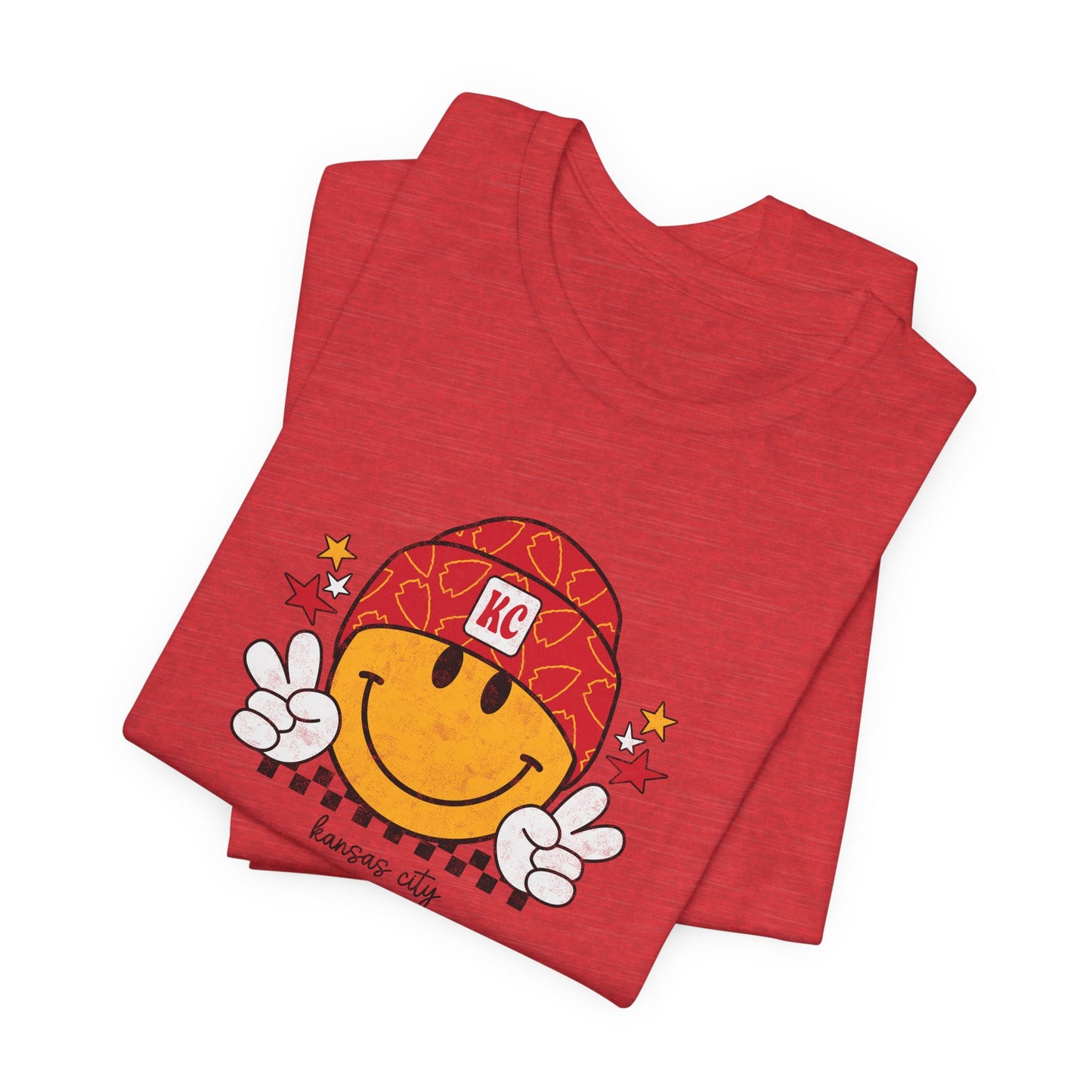 Kansas City Retro Style Smiley Unisex Jersey Short Sleeve Tee T-Shirt