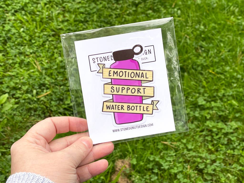 Emotional Support Water Bottle Vinyl Sticker