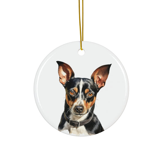 Rat Terrier Ceramic Ornament