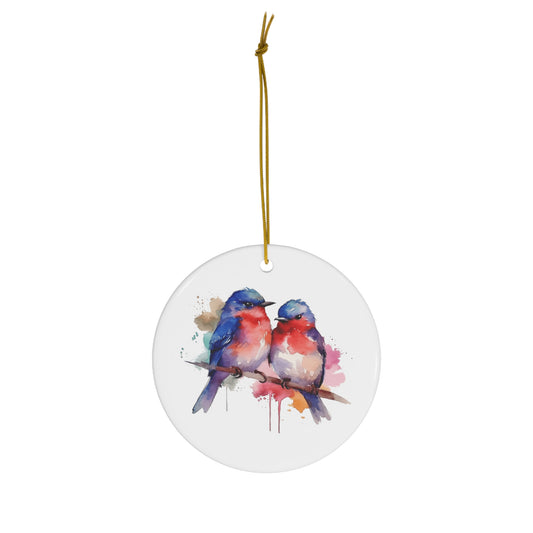 Cute Birds Ceramic Ornament Christmas Gift Cute Birds Ornament Birds Ornament Cute Birds Christmas Ornament