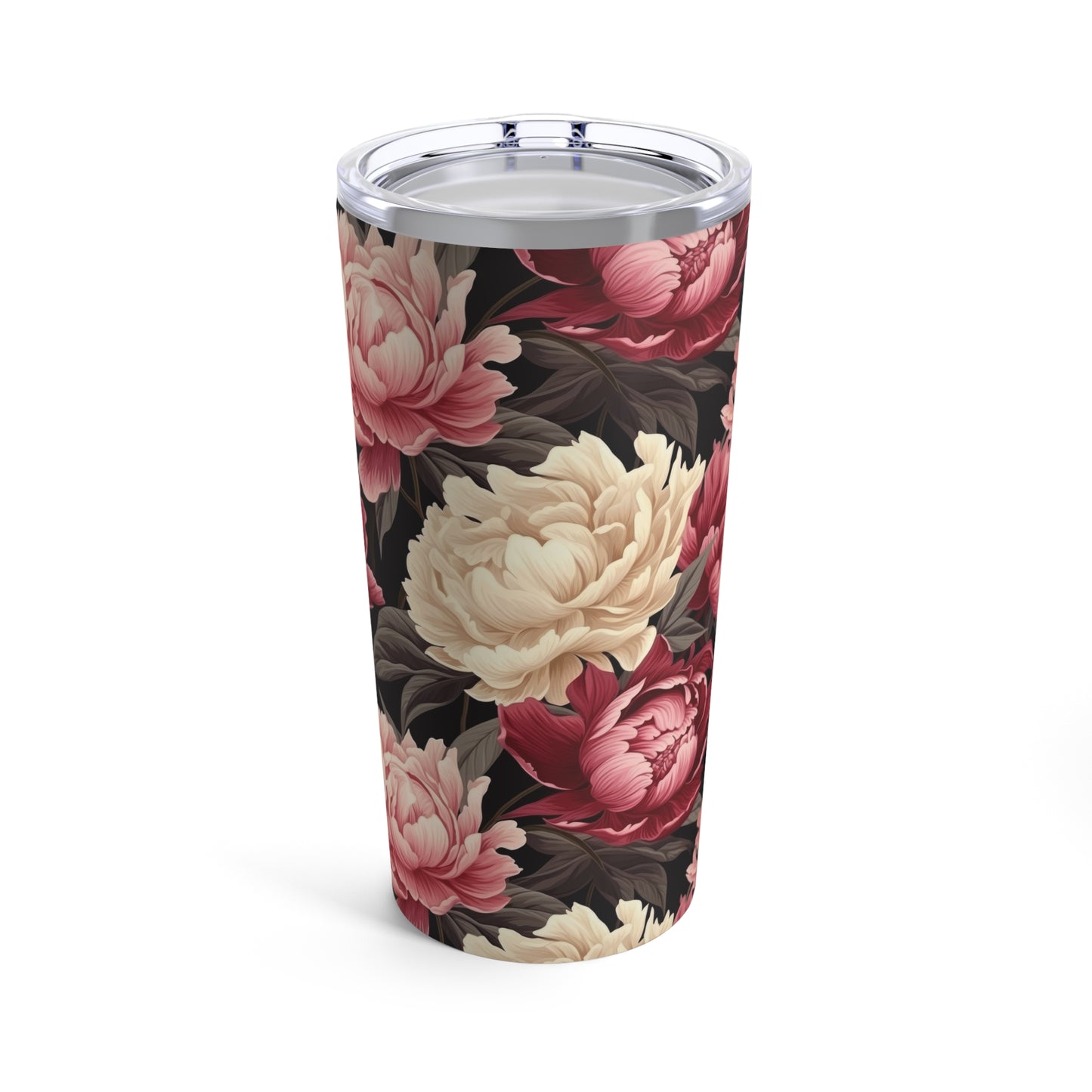 Pink and White Peony Tumbler 20oz Flower Tumbler Garden Theme