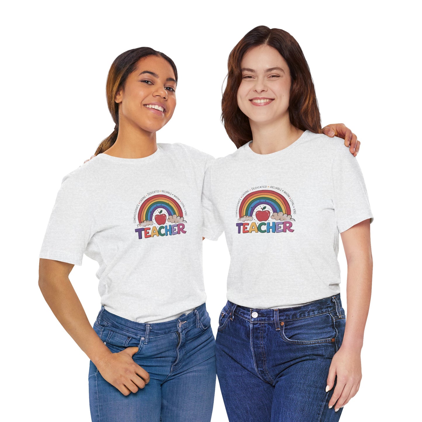 Teacher Rainbow Unisex Tee, Teacher Shirt, School Top, Teacher Tshirt, Teacher Gift