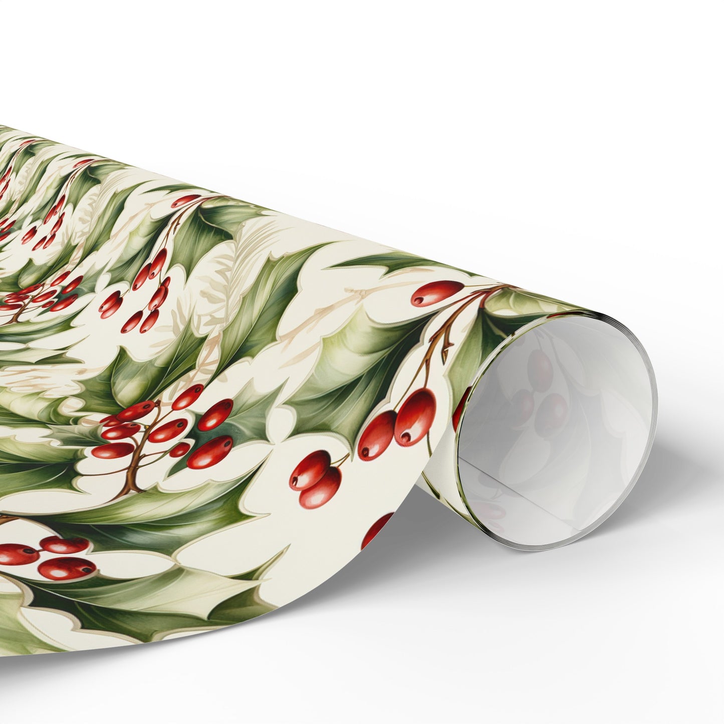 Christmas Gift Wrapping Paper Holly Holiday Wrapping Paper Christmas Gift Wrapping Paper Christmas Holly Paper