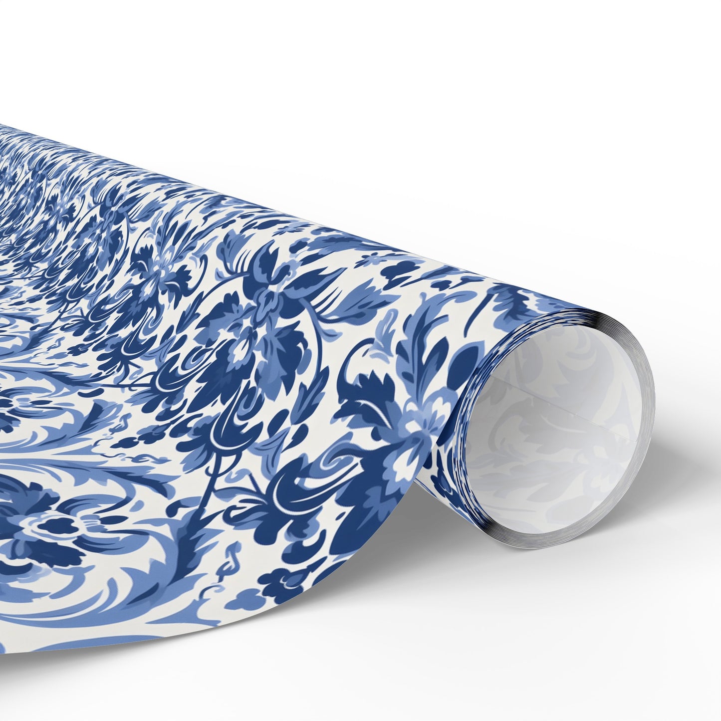 Blue Damask Wrapping Paper