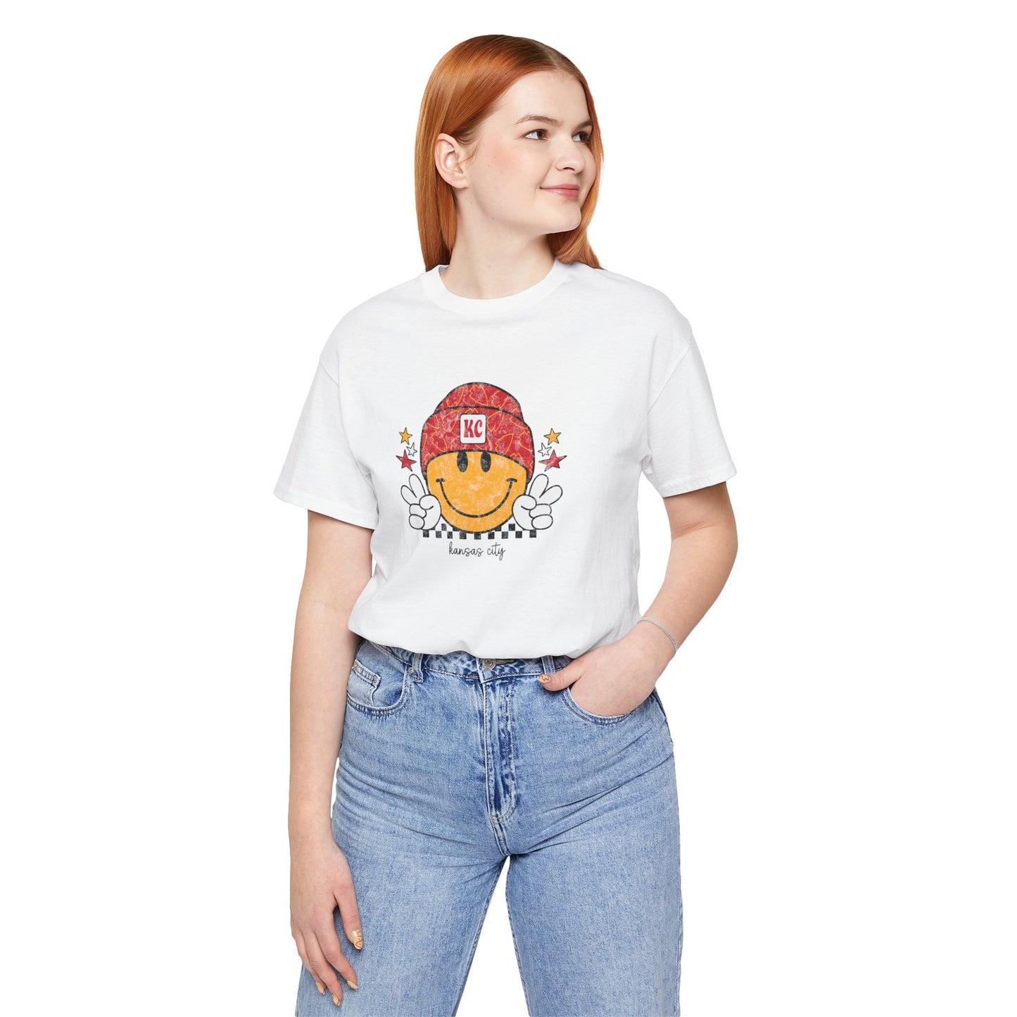 Kansas City Retro Style Smiley Unisex Jersey Short Sleeve Tee T-Shirt