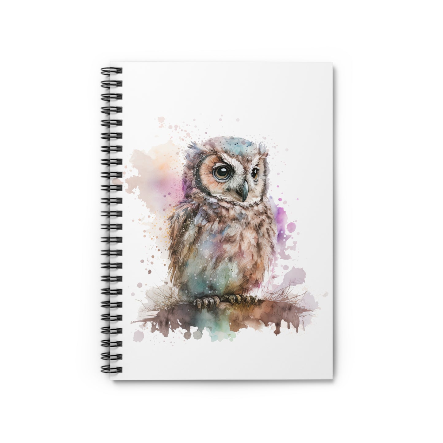 Watercolor Owlet Spiral Notebook - Ruled Line