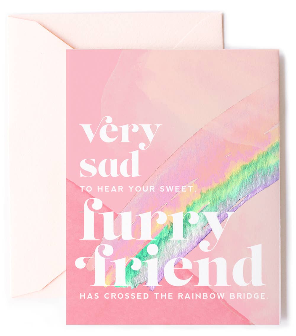 Furry Friend Rainbow Bridge - Pet Sympathy Greeting Card