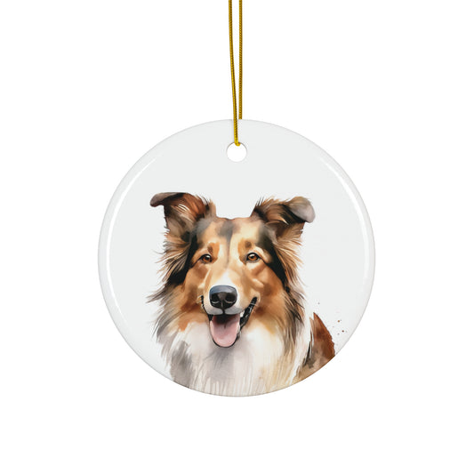 Collie Ceramic Ornament Christmas Gift