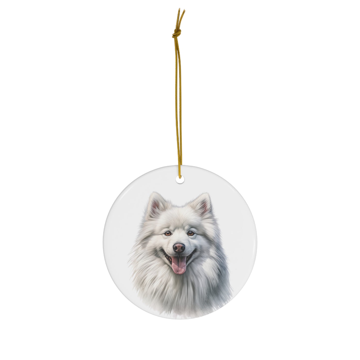 American Eskimo Dog Ceramic Ornament Christmas Gift