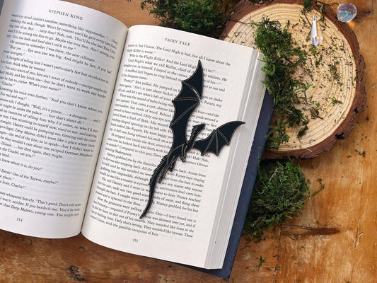 Flying Dragon Faux Leather Bookmark