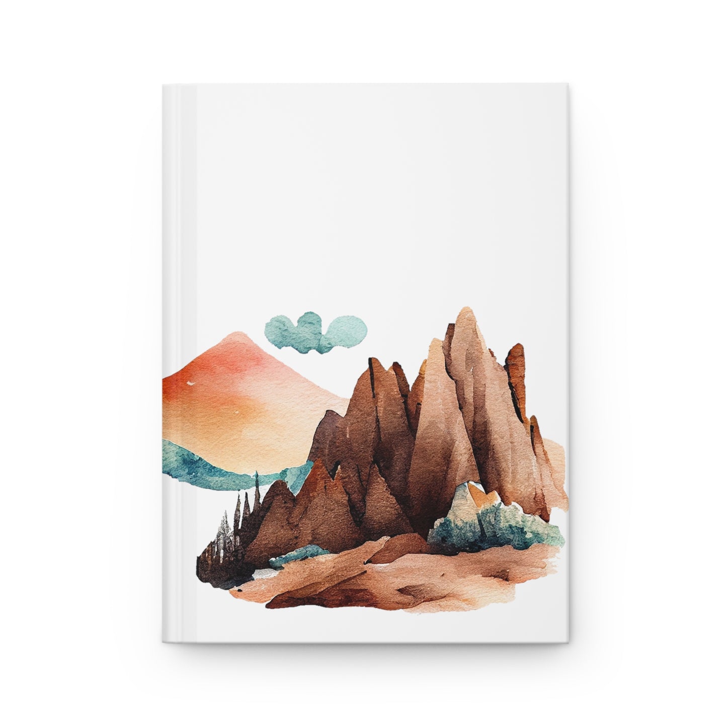 Watercolor Desert Mountain Hardcover Journal Matte Notebook