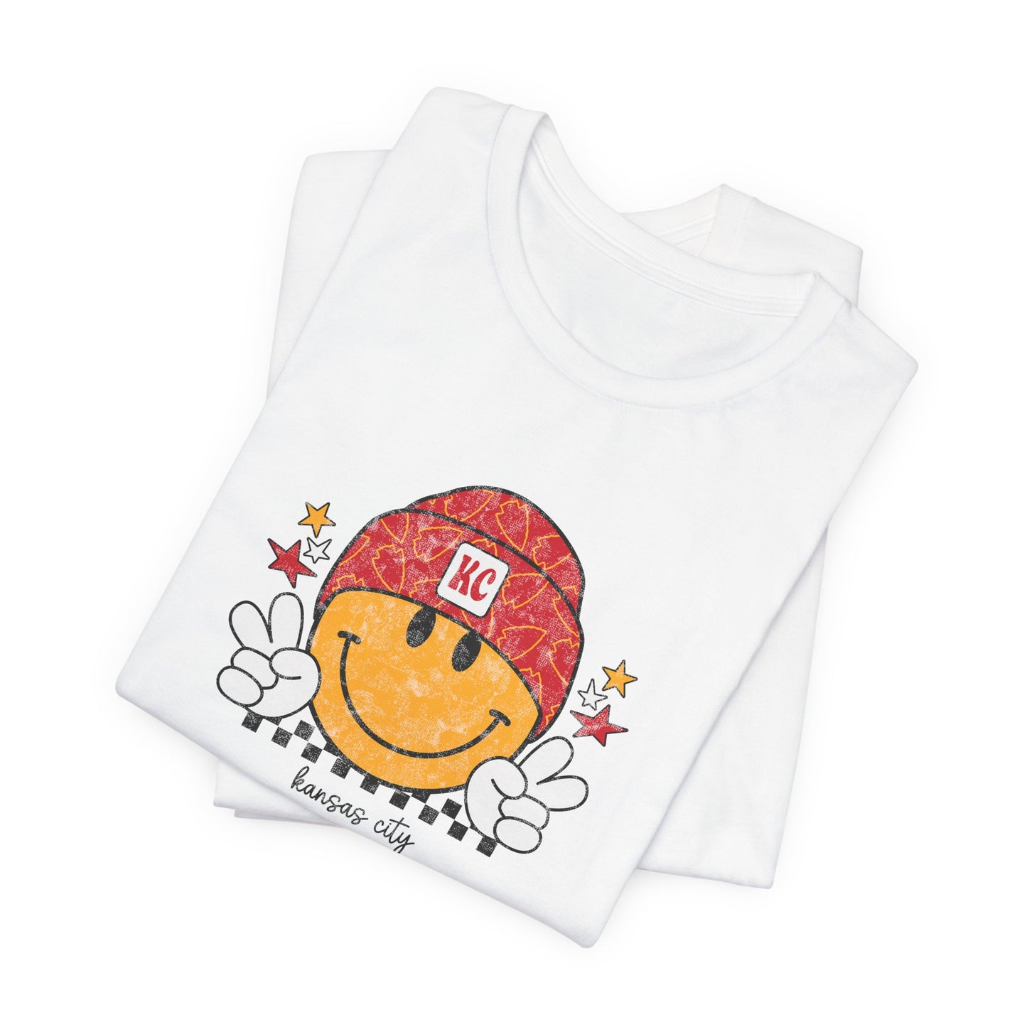 Kansas City Retro Style Smiley Unisex Jersey Short Sleeve Tee T-Shirt