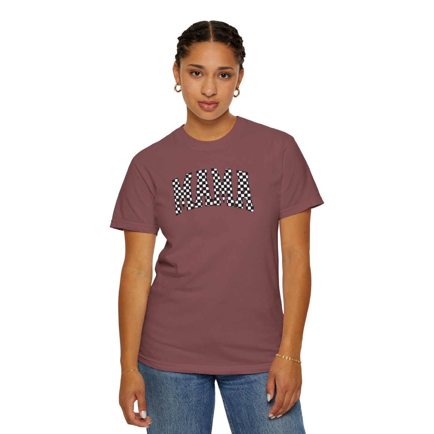 Checkered Mama Unisex T-shirt, Mother's Day Gift, Mom Life Shirt, Family Plaid Tee, Birthday Present for Mom, Gender-Neutral Shirt