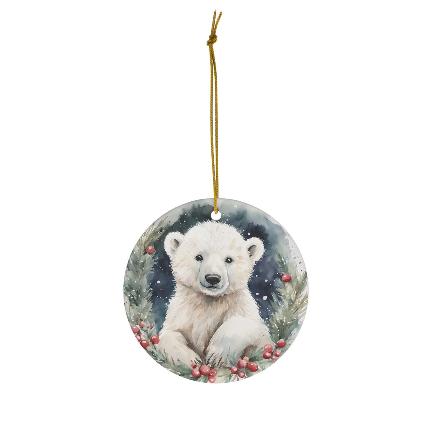 Polar Bear Ceramic Ornament Christmas Gift Polar Bear  Christmas Ornament Polar Bear Ornament Cute Bear