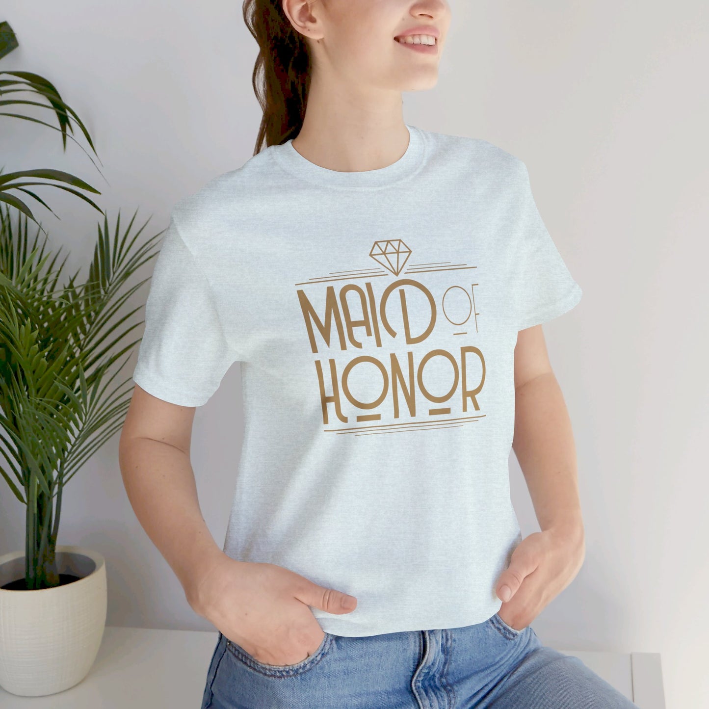 Maid of Honor Art Deco Unisex Jersey Short Sleeve Tee Bachelorette Party Shirt