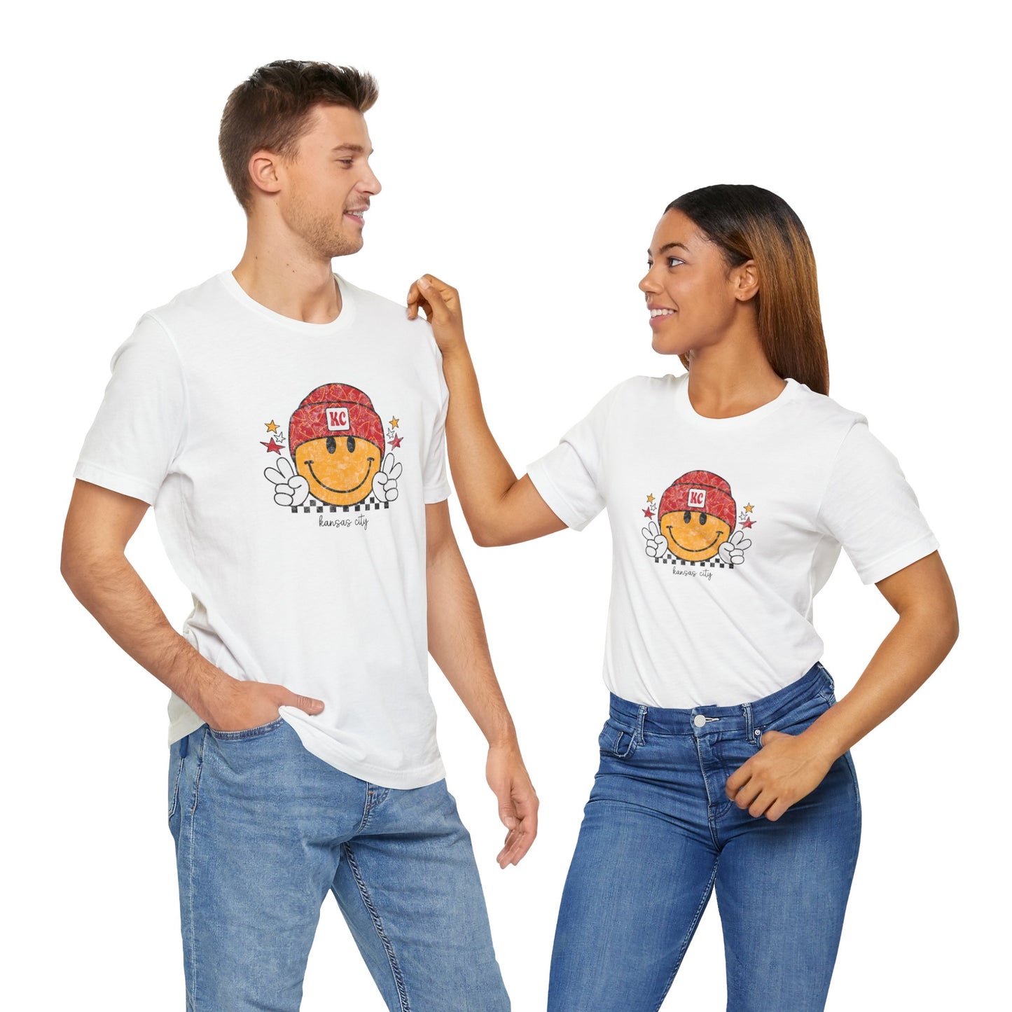 Kansas City Retro Style Smiley Unisex Jersey Short Sleeve Tee T-Shirt