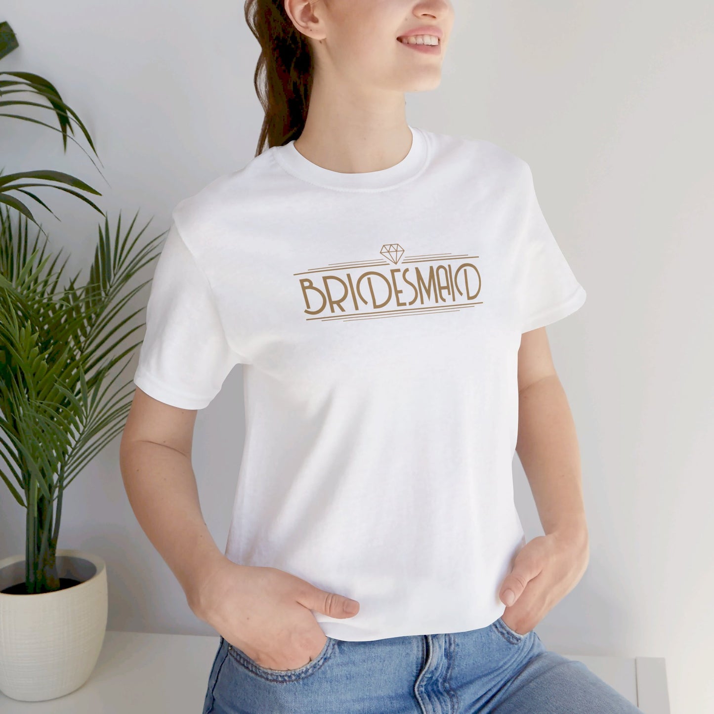 Bridesmaid Art Deco Unisex Jersey Short Sleeve Tee Bachelorette Party Shirt