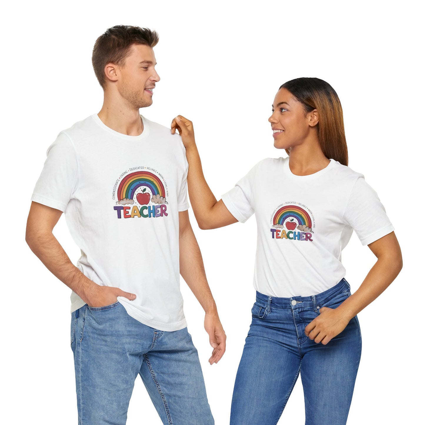 Teacher Rainbow Unisex Tee, Teacher Shirt, School Top, Teacher Tshirt, Teacher Gift