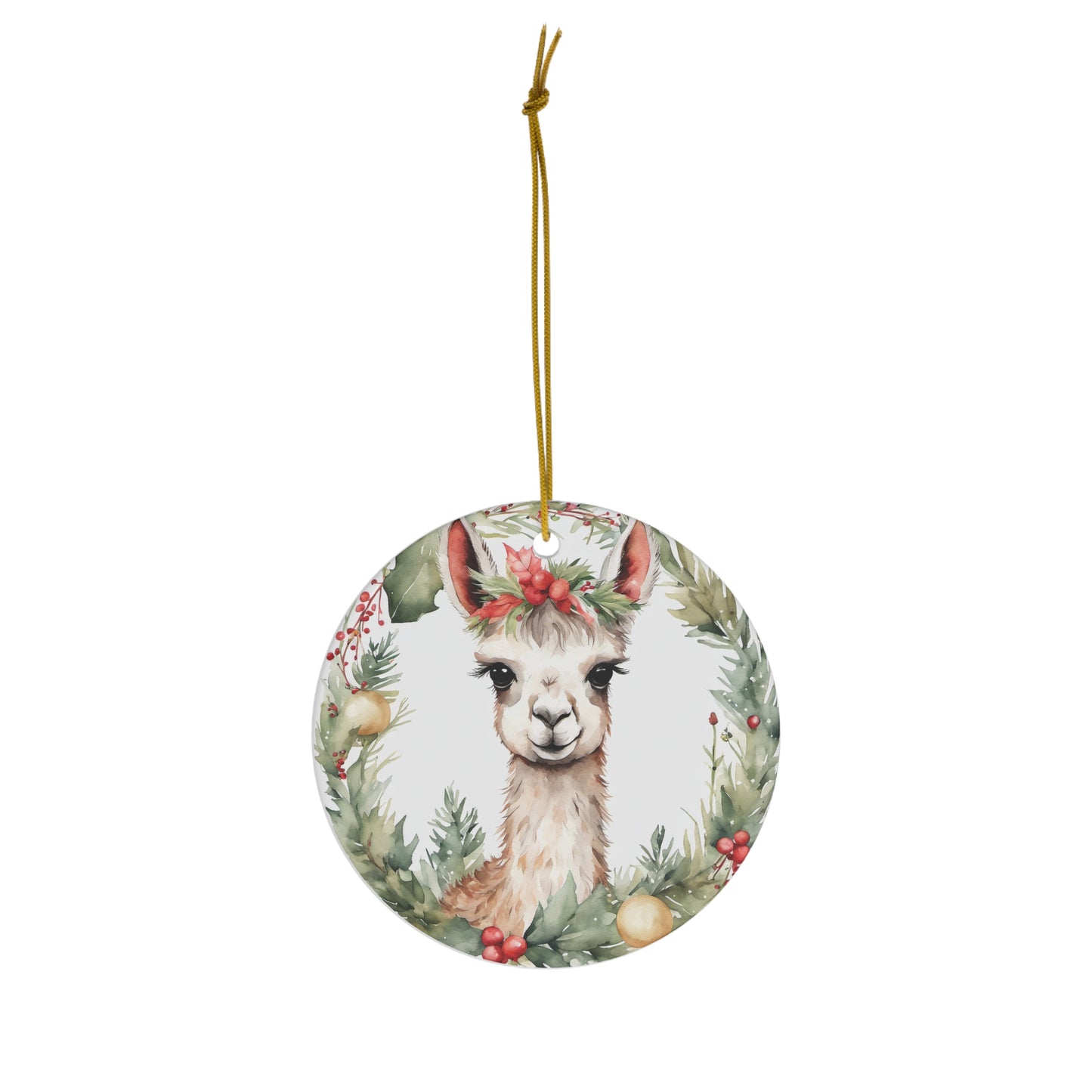 Llama Ceramic Ornament