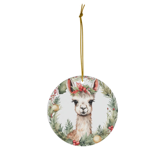 Llama Ceramic Ornament