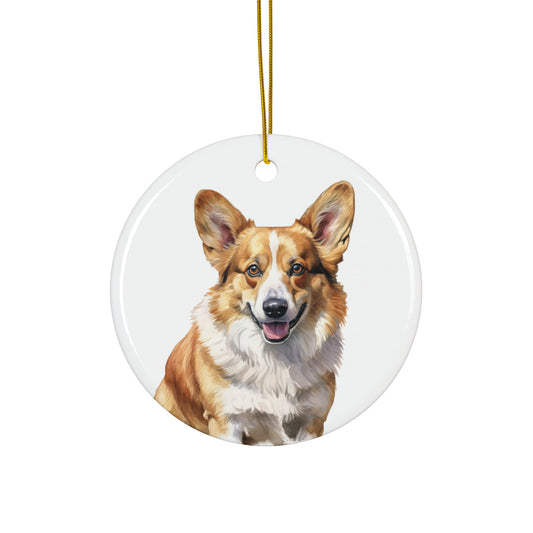 Pembroke Welsh Corgi Ceramic Ornament