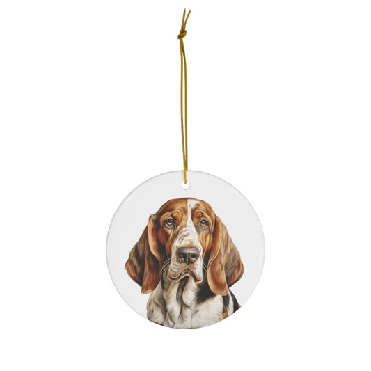 Bassett Hound Ceramic Ornament