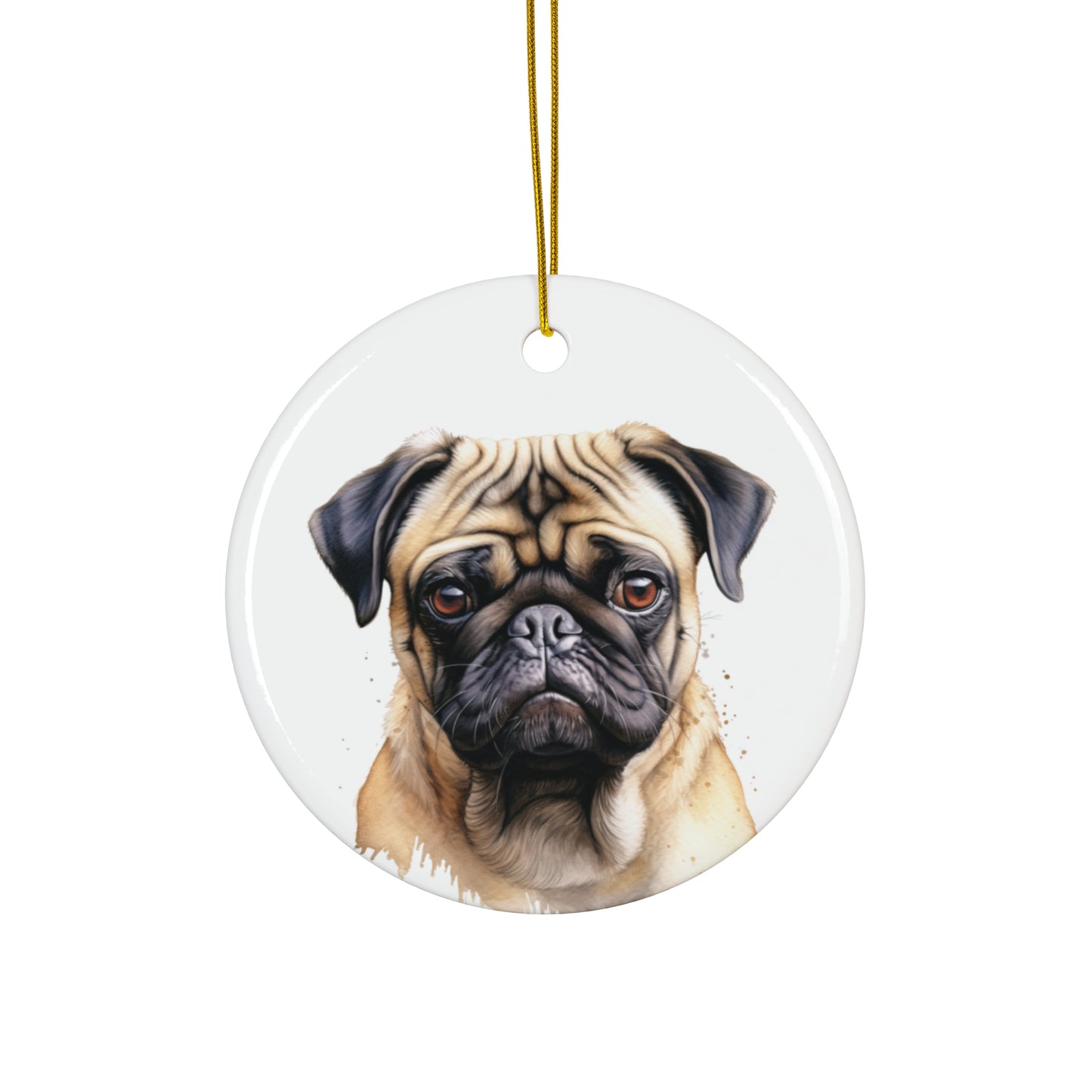 Pug Ceramic Ornament