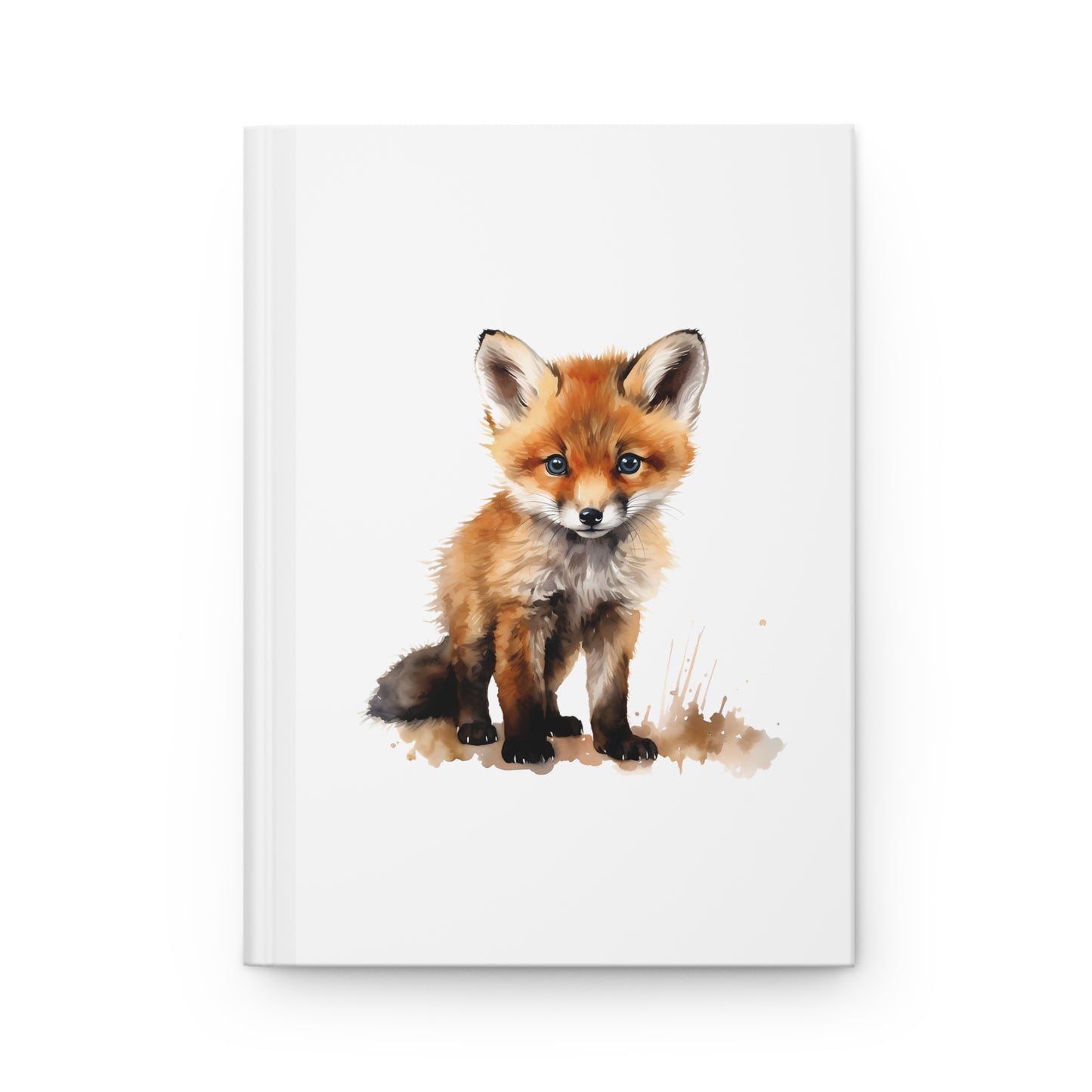 Cute Watercolor Fox Hardcover Journal Matte Notebook