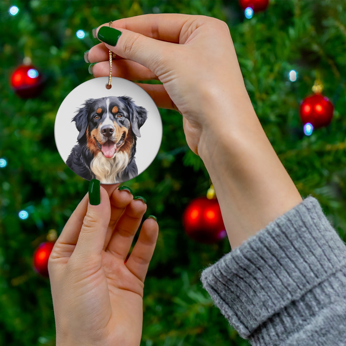 Bernese Mountain Dog Ceramic Ornament