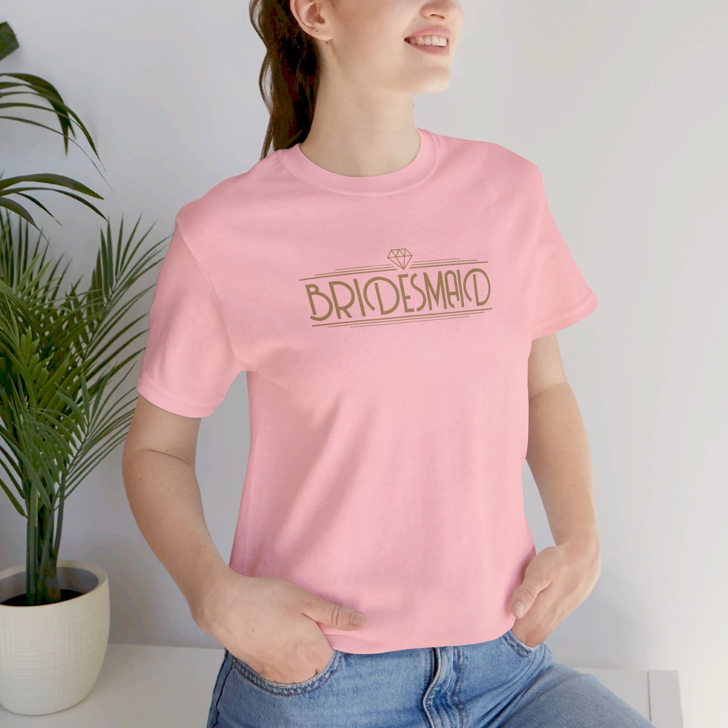 Bridesmaid Art Deco Unisex Jersey Short Sleeve Tee Bachelorette Party Shirt