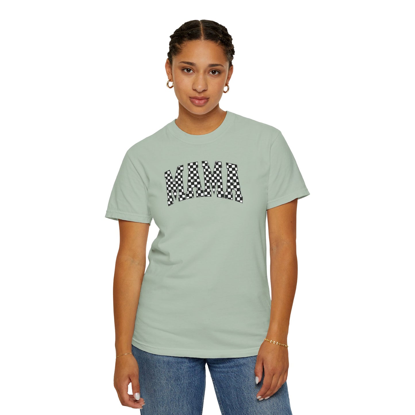 Checkered Mama Unisex T-shirt, Mother's Day Gift, Mom Life Shirt, Family Plaid Tee, Birthday Present for Mom, Gender-Neutral Shirt